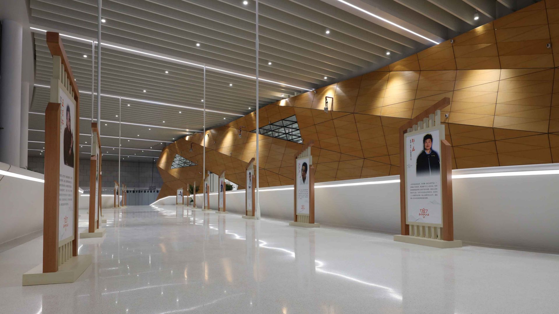 White dry shake terrazzo floor in conference hall in China